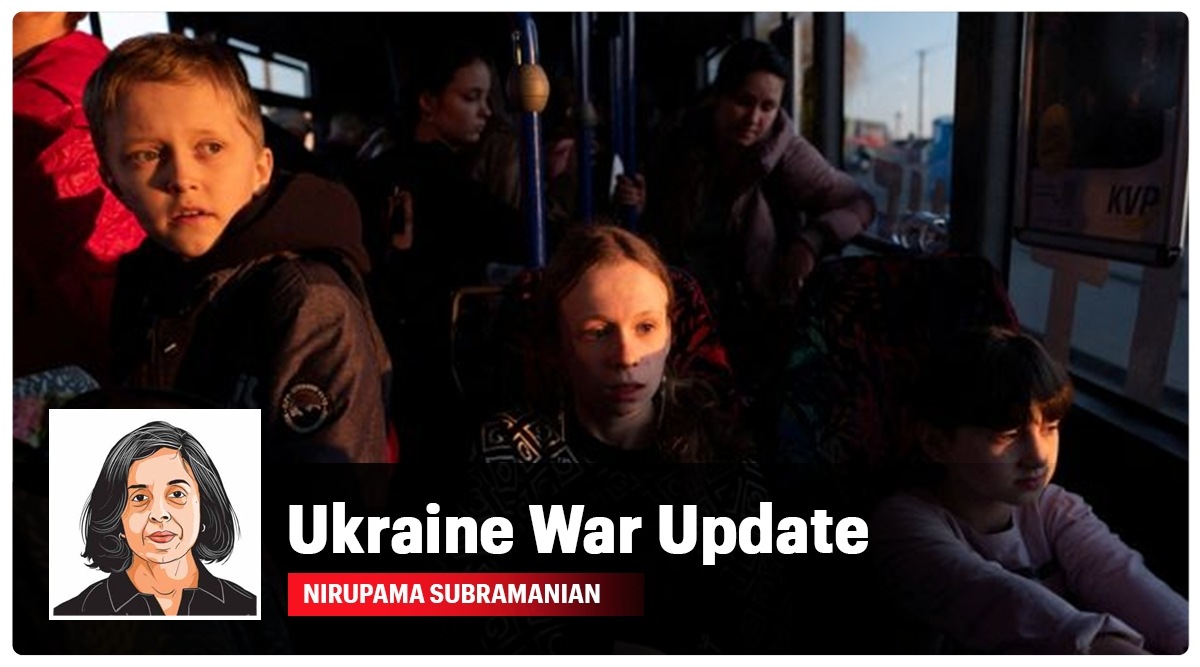 Children arrive at the Polish border and take a bus to Przemysl, amid Russia's invasion of Ukraine, at the border crossing in Medyka, Poland March 23, 2022. (Reuters Photo: Kacper Pempel)