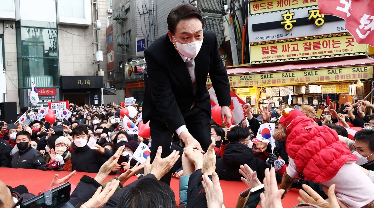 South Korea, South Korea elections, South Korea’s Presidential Election 2022, South Korea president, Yoon Suk-yeol, Indian express