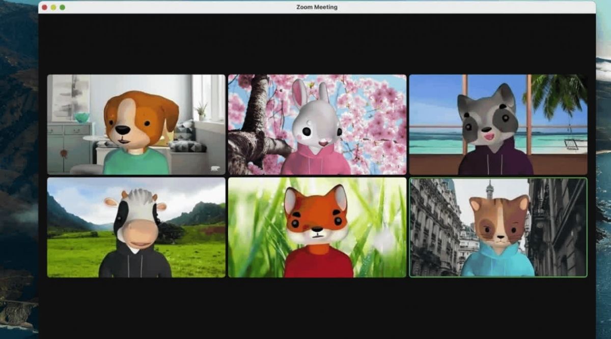 A screencap of multiple people using Zoom's new Avatar feature on a video call.