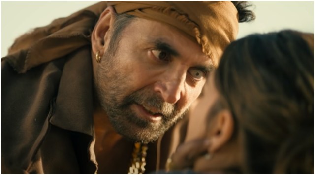 Akshay Kumar in a still from the Bachchhan Paandey trailer. 