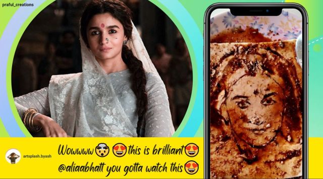 alia bhatt, Gangubai Kathiawadi, Gangubai Kathiawadi artwork, alia bhatt paneer artwork, food art, viral news, indian express