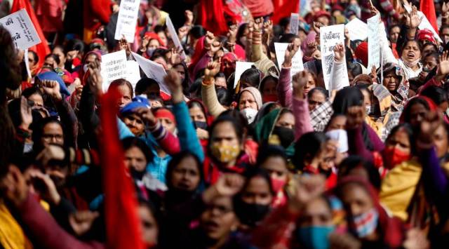 The protests are dominated by women from among the 991 workers and helpers whose services have been terminated. (File Photo)