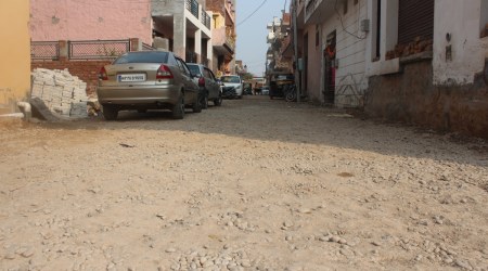 Construction work left mid-way in Guru Nanak Colony. Express