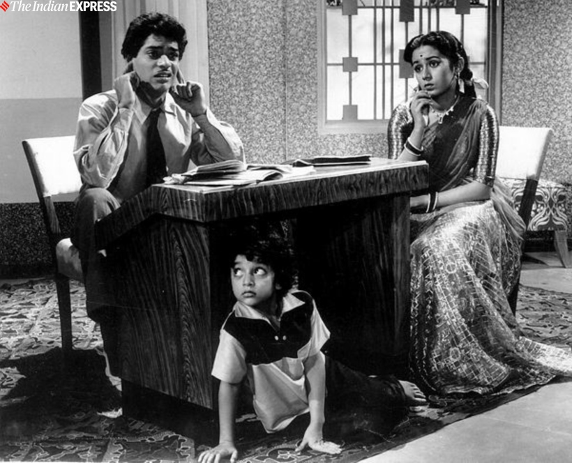 Jagdeep, Nanda and Daisy Irani in the movie BHABHI.  Express Stock Photo