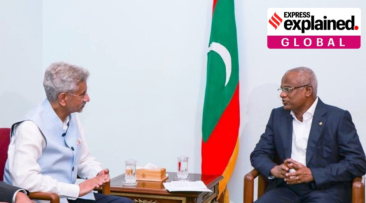India’s External Affairs Minister Dr. S Jaishankar with Maldives President Ibrahim Solih, during the former's two-day official visit to Maldives Photo credit: Twitter/DrSJaishankar