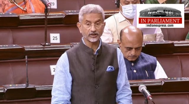 Union external affairs minister S Jaishankar in Rajya Sabha. (Photo: Twitter/Sansad TV)