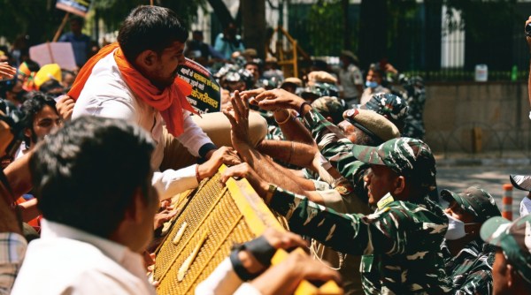 Bharatiya Janata Yuva Morcha, BJYM, Tejaswi Surya, Arvind Kejriwal, Delhi government, Delhi news, Delhi city news, New Delhi, India news, Indian Express News Service, Express News Service, Express News, Indian Express India News 