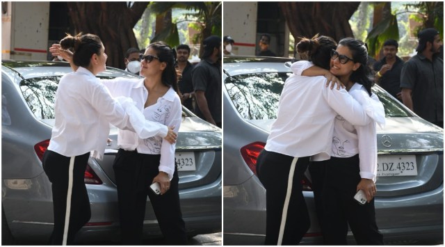Kareena Kapoor Khan and Kajol warmly embraced in Mumbai. (Photo: Varinder Chawla)