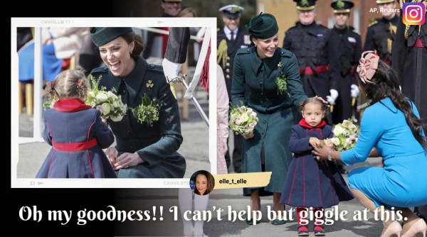 kate middleton, kate little girl st patricks day, girl takes posy of flowers duchess of cambridge, duchess of cambridge st patricks day video, indian express