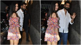 Katrina Kaif and Vicky Kaushal spotted at Farhan Akhtar's house on Friday night. (Photo: Varinder Chawla)