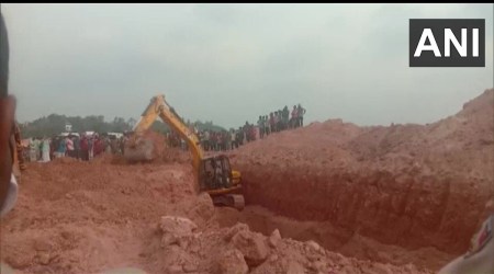 While two persons sustained injuries in the mudslide that took place at a construction site in Kochi, search operation is underway to find another person who got trapped under the debris (ANI photo)