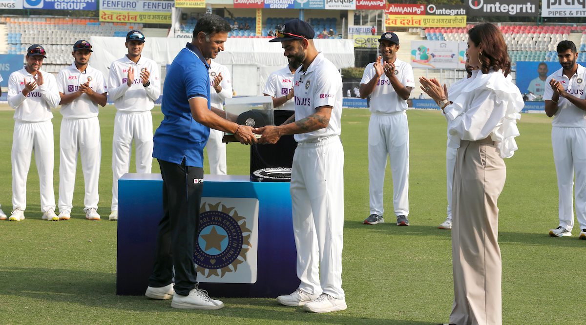 Virat Kohli felicitated by Rahul Dravid on 100th Test, Anushka Sharma joins | Sports Gallery News,The Indian Express