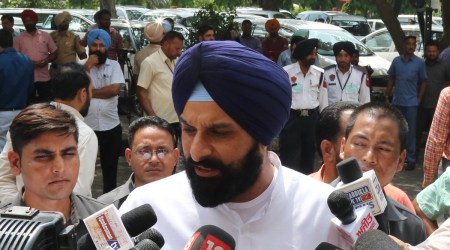 Majithia surrendered before the court on February 24 after his protection from arrest had expired. (Express Photo by Kamleshwar Singh)