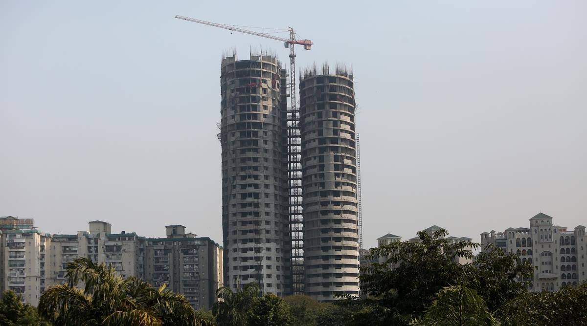 Supertech towers, Supertech towers demolition, Delhi news, Delhi city news, New Delhi, India news, Indian Express News Service, Express News Service, Express News, Indian Express India News