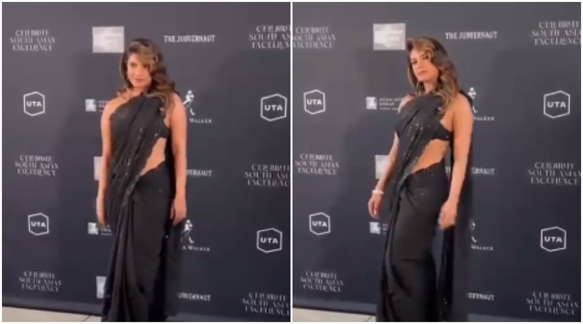 1200px x 667px - New mom Priyanka Chopra makes rare public appearance, hosts pre-Oscars  event in stunning black saree. See photos, video | Entertainment News,The  Indian Express