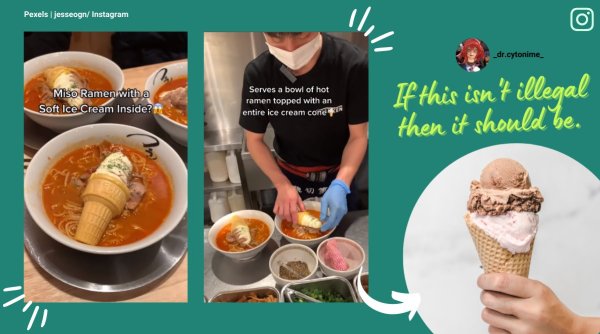 ramen with ice cream, osaka ramen soft ice cream, odd maggi videos, sweet maggi video, sweet noodles, bizarre food, indian express
