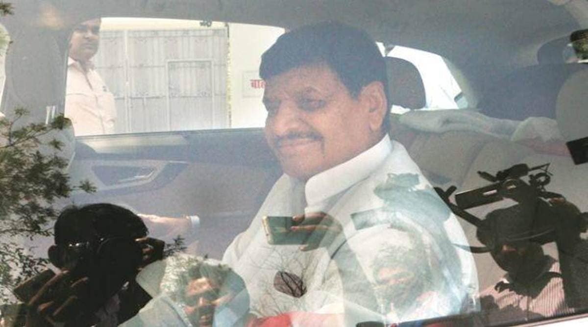 Shivpal Yadav leaves Chief Minister Yogi Adityanath’s residence after a meeting, in Lucknow. (Express photo by Vishal Srivastav/File)
