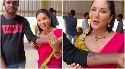 Soney Leon Fast Sex Hd - Fan gets Sunny Leone's name tattooed on his arm, she says 'Good luck  finding a wife' | Entertainment News,The Indian Express