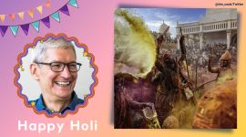 happy holi, holi 2022, tim cook, apple ceo tim cook, tim cook happy holi wish, tim cook holi message, tim cook indian photographers photo, indian express
