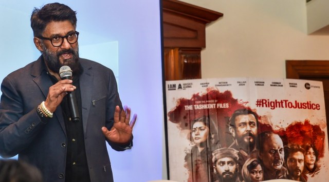 Film Director Vivek Agnihotri speaks during a press conference for his newly released film 'Kashmir Files' in New Delhi, Monday, March 14, 2022. (PTI Photo/Kamal Kishore)