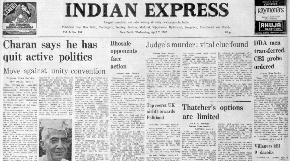 7 de abril de 1982, hace cuarenta años: Charan Singh renuncia