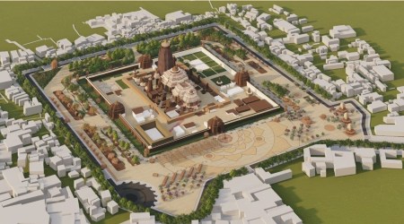 An aerial view of the Puri Heritage Corridor Project (Twitter @CMO_Odisha)