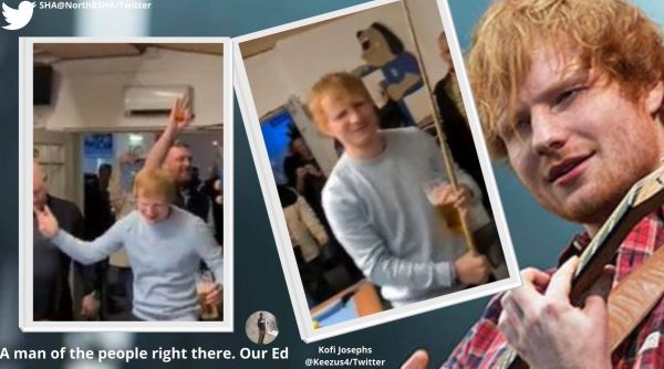 Ed Sheeran in pub, Ed Sheeran singing and dancing in pub, Ed Sheeran, Shape of You, indian express