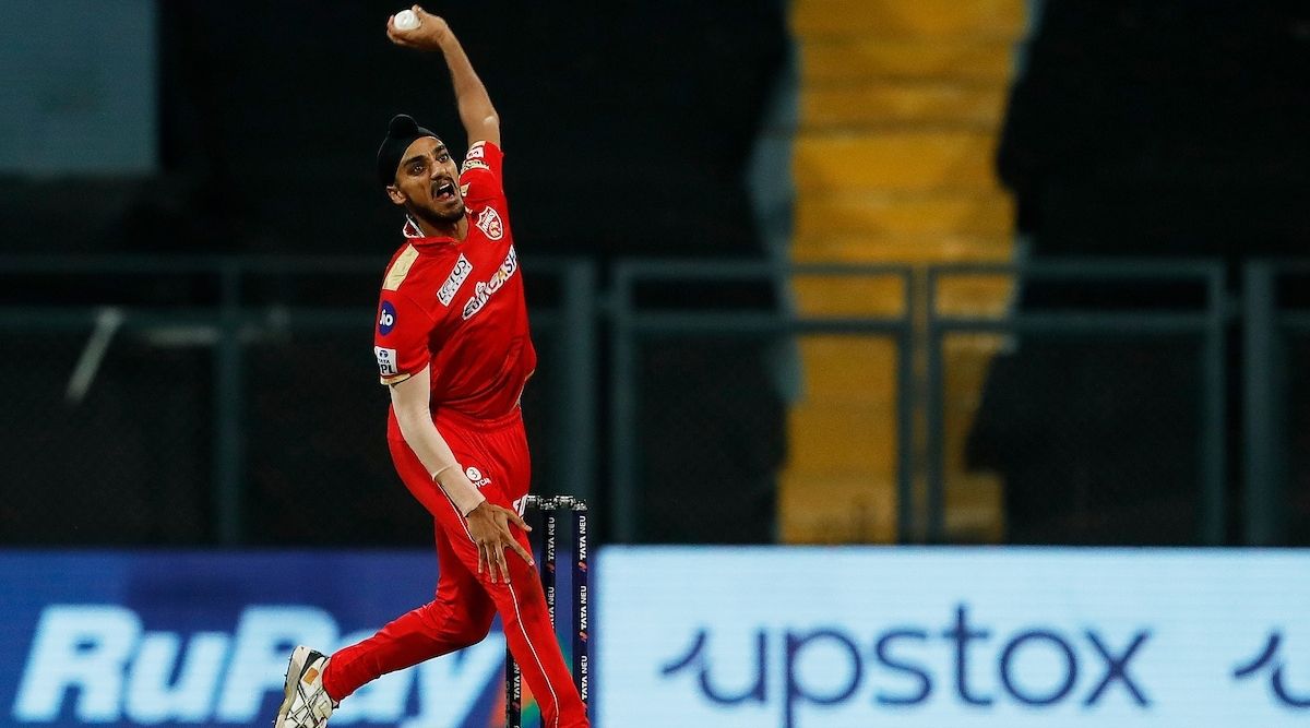 Arshdeep Singh of Punjab Kings bowls against CSK (Photo by Saikat Das / Sportzpics for IPL)