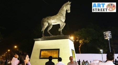 The Spirit of Kala Ghoda statue in Colaba. (Express Photo by Prashant Nadkar) 