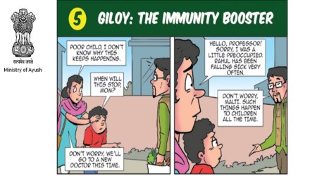 The comic book series is a creative venture by National Medicinal Plants Board (NMPB) and Amar Chitra Katha to create awareness on Indian systems of medicine. (Twitter/@moaayush)
