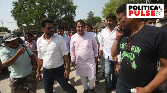 Pushing for anti-encroachment drives in Shaheen Bagh, Okhla, Jasola, Sarita Vihar and Madanpur Khadar, Mukesh Suryan (centre) says the MCD will “operate bulldozers” in areas where Bangladeshis and Rohingya have settled. (Express Photo)