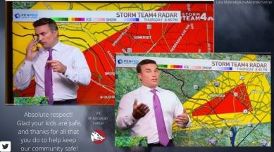 meteorologist calls family to warn about tornado, live broadcast, tornado reporting, journalist calls family during live broadcast, indian express