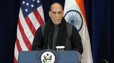 Rajnath Singh, India US 2+2 dialogue, Make in India, Make for the World, Us companies, world jobs, Indian express