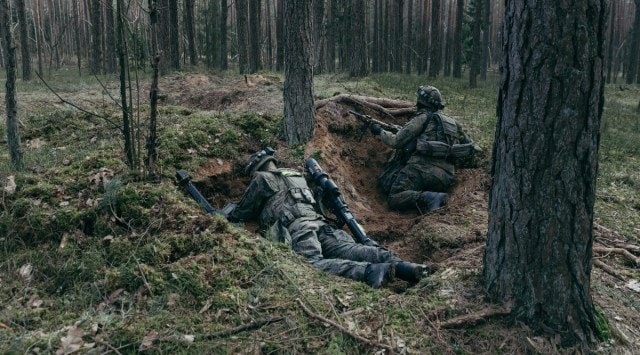 German soldiers participate in NATO training exercises in Rukla, Lithuania, on March 8, 2022. In just six weeks since the Russian invasion of Ukraine prompted Chancellor Olaf Scholz to announce a strategic shift for Germany, doubts are emerging about how real and deep it is. (Andrea Mantovani/The New York Times)