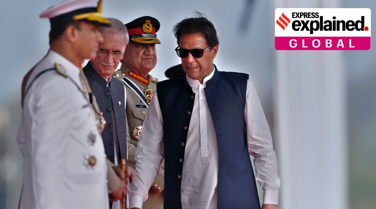 Pakistan's Prime Minister Imran Khan arrives to attend a military parade to mark Pakistan National Day, in Islamabad, Pakistan, Wednesday, March 23, 2022. (AP Photo/Anjum Naveed)


