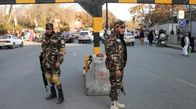 Taliban fighters guard a street in Kabul, Afghanistan. (Reuters)
