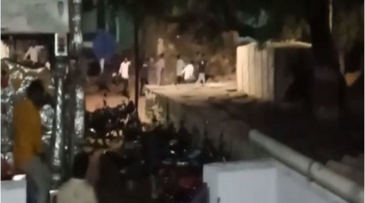 A screengrab of the footage of the violence. (ANI)