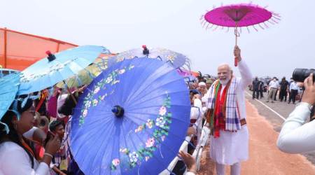 Prime Minister Narendra Modi at Peace, Unity and Development” rally at Diphu in Assam’s Karbi Anglong district. 
