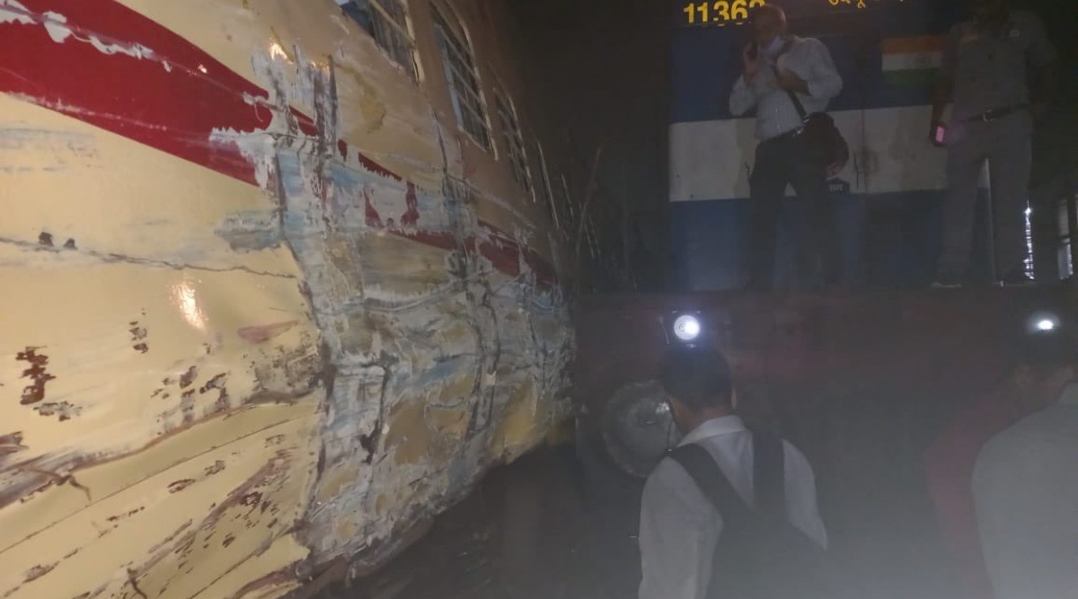 There were no reports of anyone getting injured in the incident which took place, just after the train departed for Puducherry from the Dadar terminus.