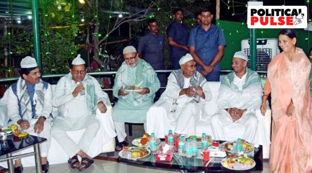 Bihar Chief Minister Nitish Kumar attending RJD’s iftar party at Rabri Devi’s house. (ANI)
