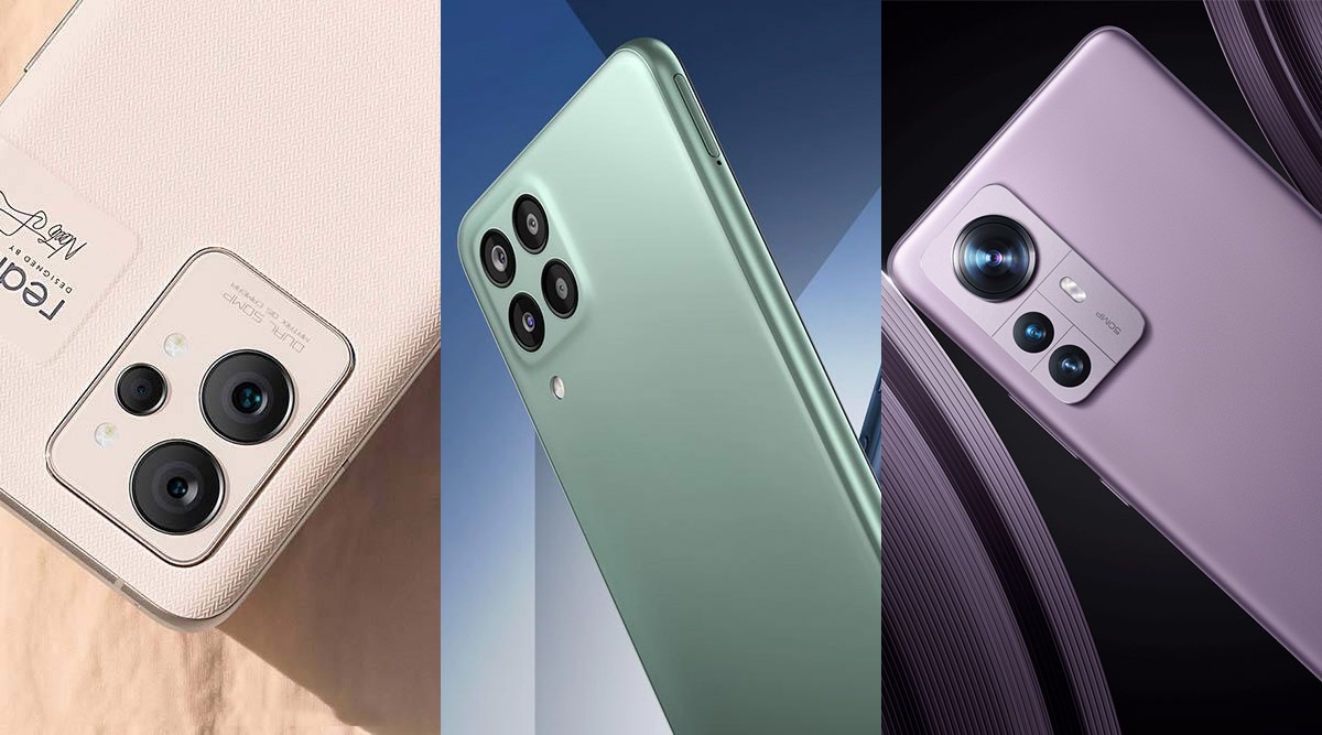 The Realme GT 2 Pro, The Samsung Galaxy M33 5G, and Xiaomi 12 Pro are pictured here.
