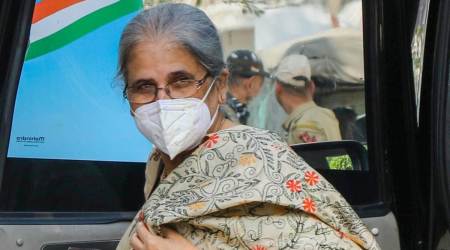 Ranjana Prakash Desai in Jammu on Monday. (PTI)