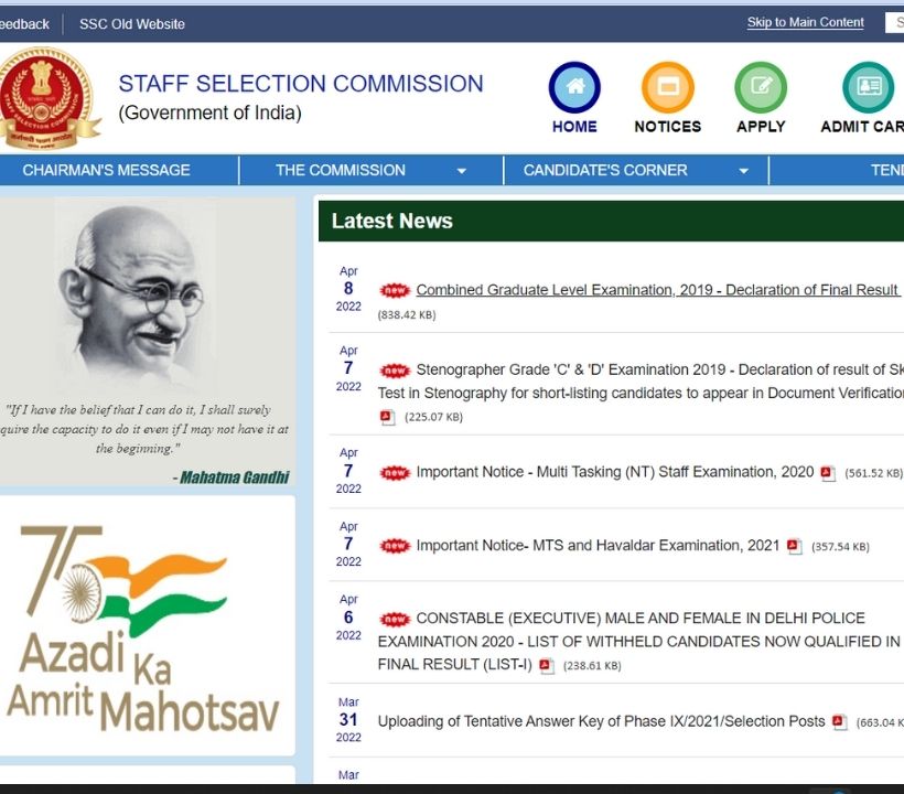 SSC CGL Result 2022: SSC CGL 2019 Final Result, How To Check Scorecard ...