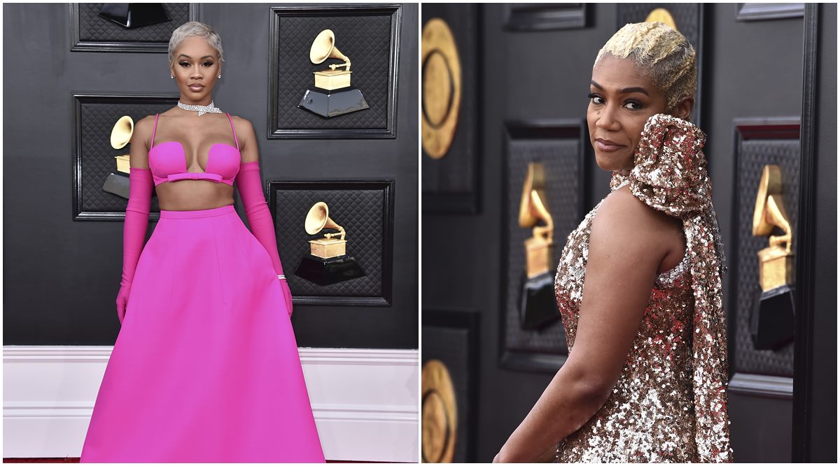 Cynthia Erivo Shines at 2021 Grammys in Crystal-Embellished Gown