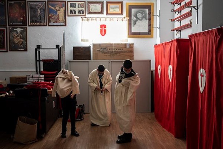 Easter religious processions, COVID-19 pandemic, Easter processions in Spain, Spanish Easter processions, indian express news