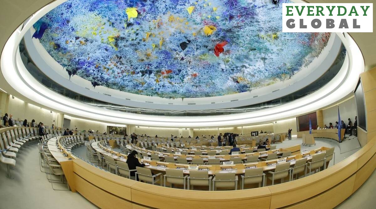 A general view during a session of the Human Rights Council at the United Nations in Geneva, Switzerland.