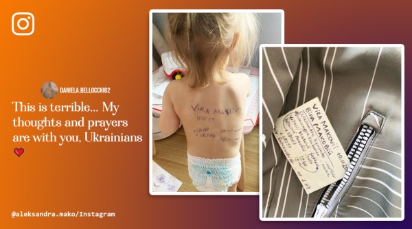 Ukrainian mother writes contact details on her young kid, People in Ukraine are writing contact numbers on their kids, Ukraine war, Russia Ukraine conflict, Indian Express