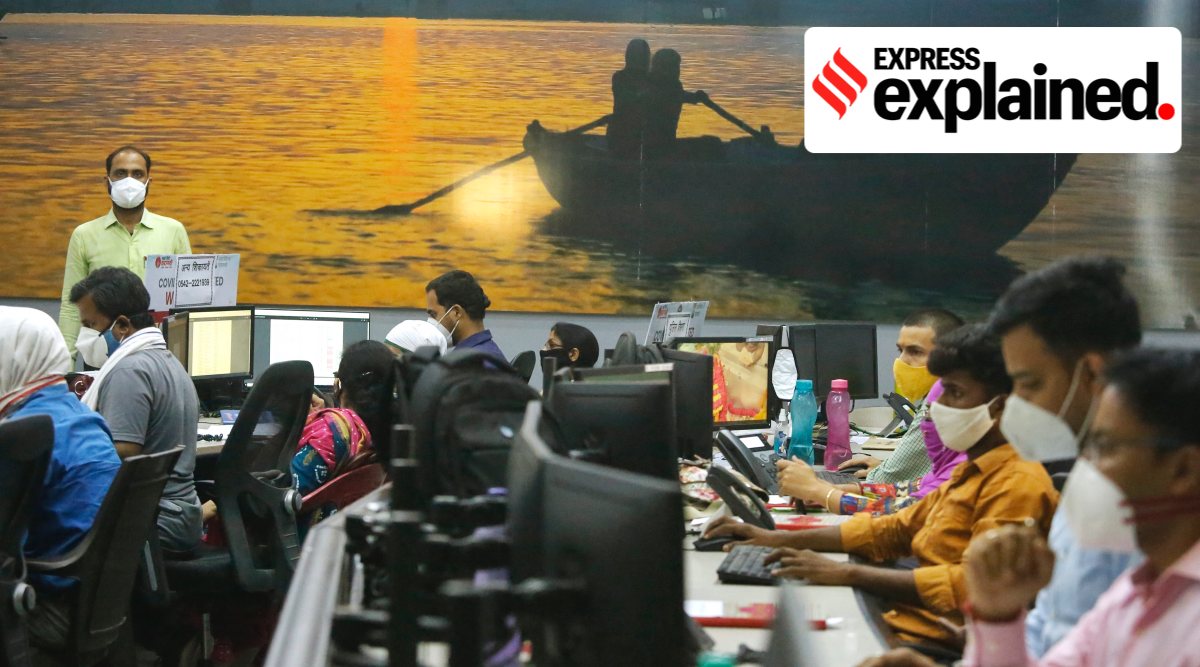Varanasi’s Integrated Command and Control Centre, which — like other ICCCs — served as war-rooms for Covid-19 management during the pandemic. Express Photo: Praveen Khanna, File) 