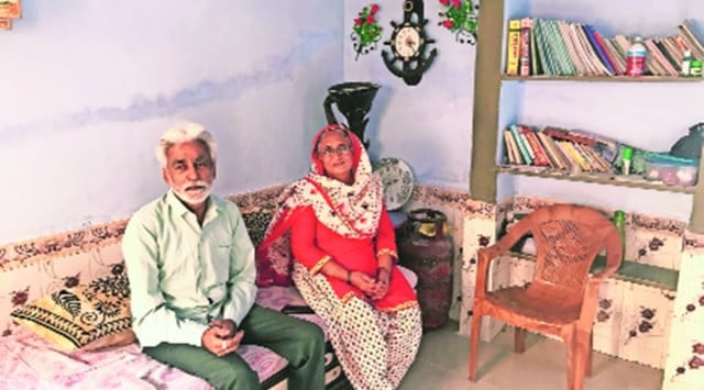 Liaqat Ali and  Hoormat Banu, parents of Ayesha Banu, at their house in Vatva of Ahmedabad. Express