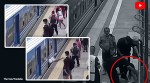 woman survives train track fall, argentina woman falls train platform, woman survive train accident, viral videos, indian express